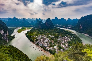 중국 노채산에서 본 풍경